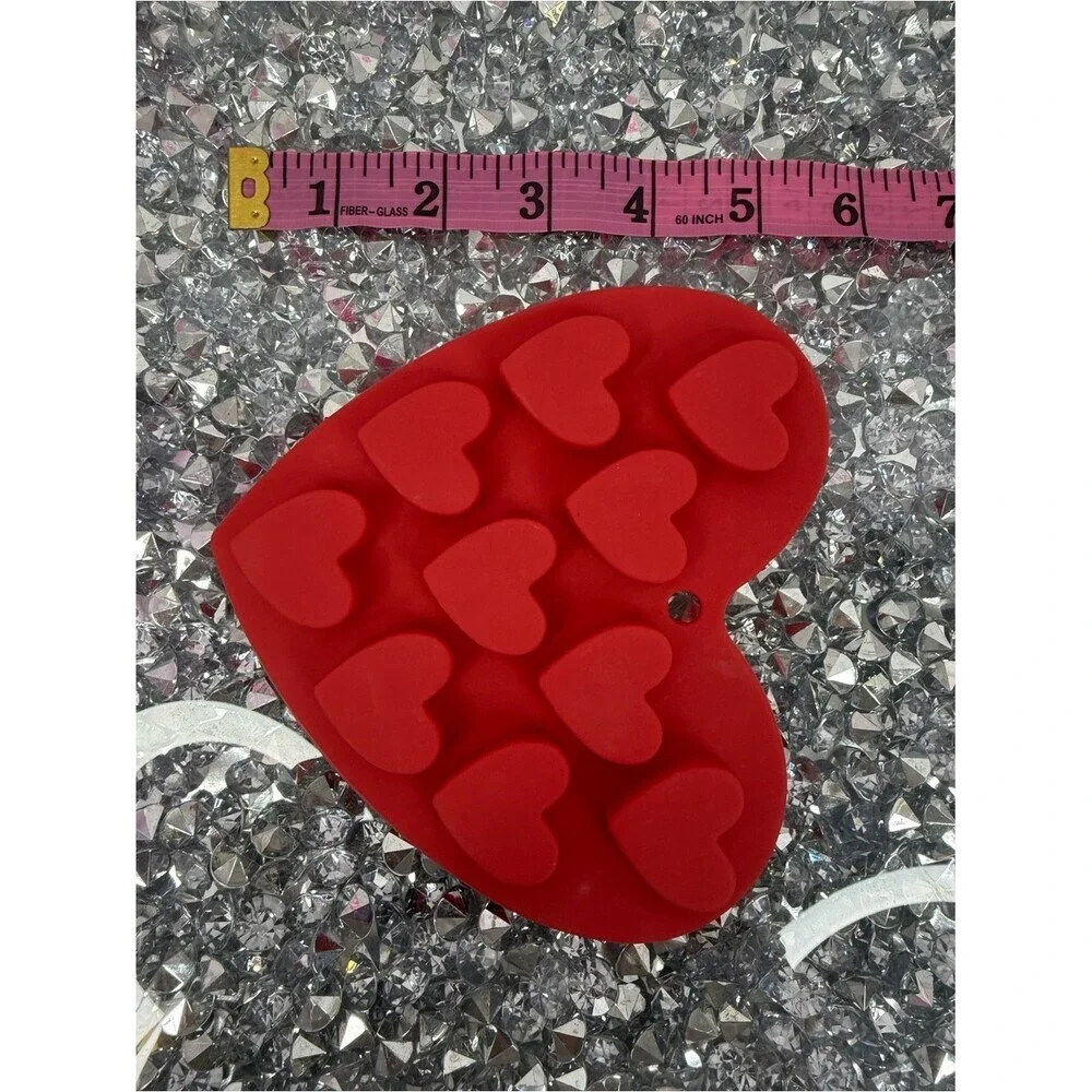 Silicone heart ice molds Red Heart Silicone Mold - 10 Heart Cavities